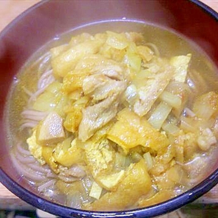 カレー鶏狐南蛮蕎麦/フライパンと麺茹器使用版